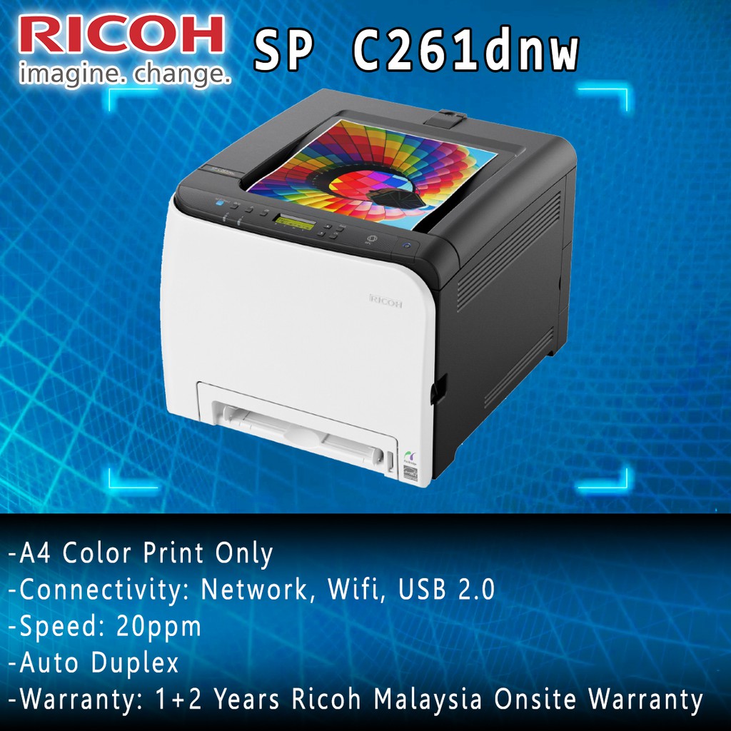 Ricoh sp c261dnw colour laser printers similar to hp m254dw | BeeCost