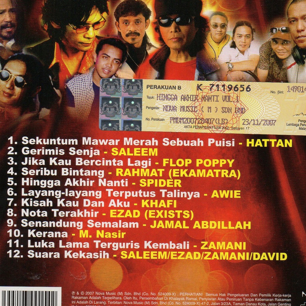 Hingga Akhir Nanti Sebuah Tribute Untuk Alleycats Karaoke Vcd Hattan Saleem Flop Poppy Rahmat Spider Awie Khafl Shopee Malaysia