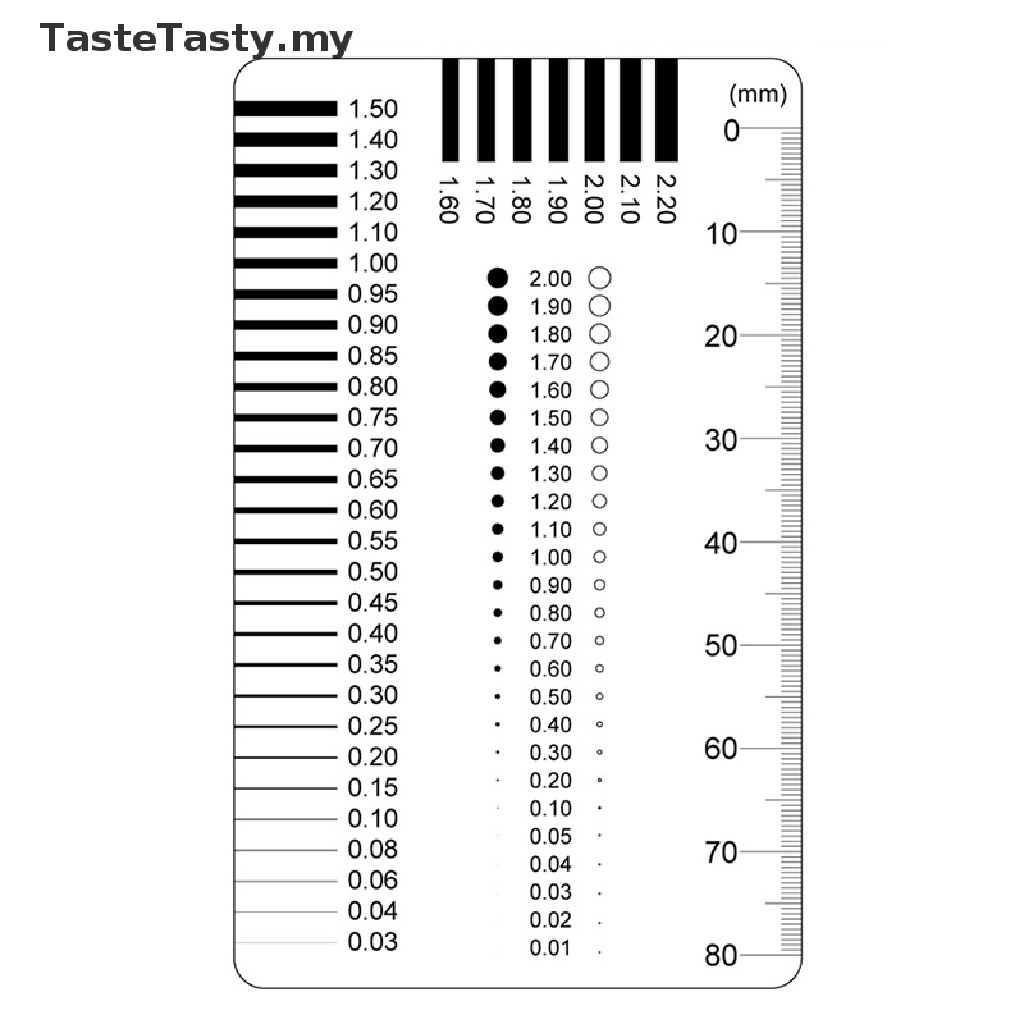 TasteTasty Badge gauge Stain card Point gauge wire gauge film ruler