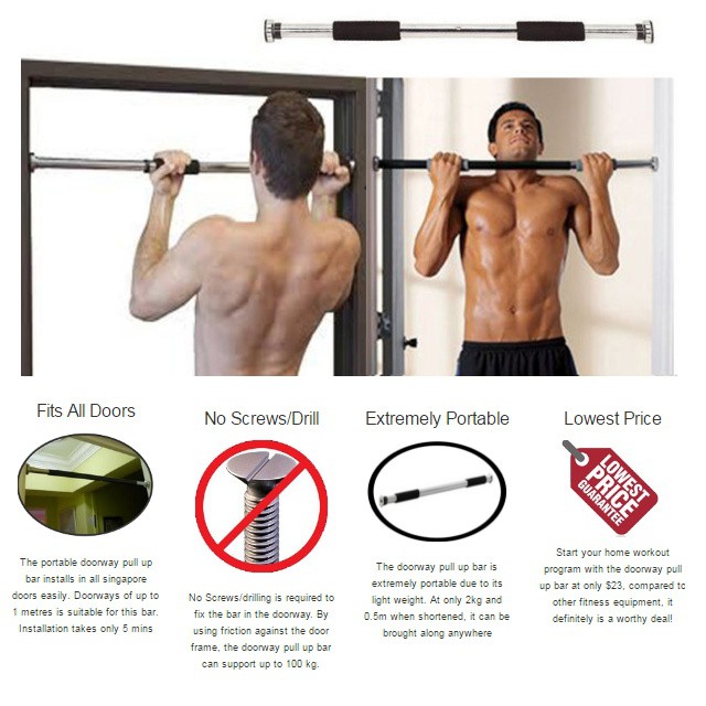 Malaysia Top Grade Pull Up Door Gym Chin Up Bar Doorway Exercise