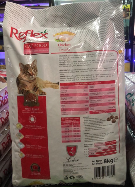 Reflex reflexplus high quality cat food 8KG /makanan kucing/cat  food/kucing/made in turkey