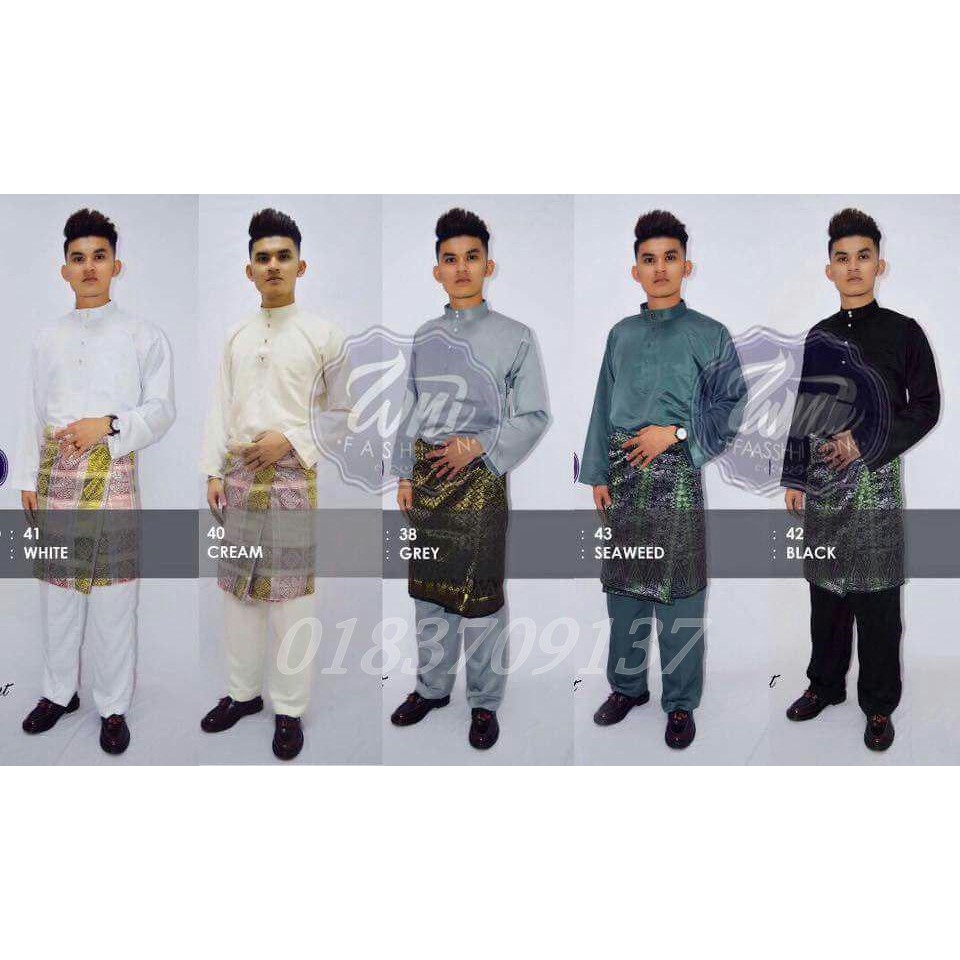  Baju  Melayu  Putih  Kelabu dan Hitam Shopee Malaysia 