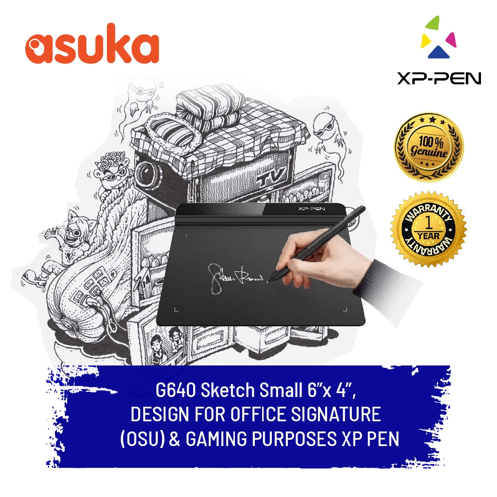 XP-PEN Star G640 Sketch Small [DESIGN FOR OFFICESIGNATURE USAGE (OSU) & GAMING PURPOSES)