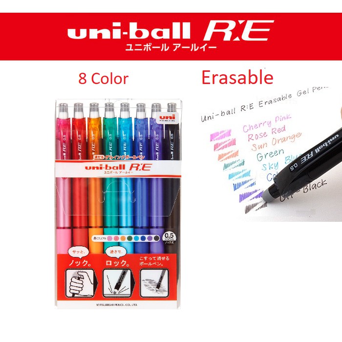 Uniball RE Erasable Multi Color Gel Pen 0.5 mm 8 Color Set RE Shopee Malaysia