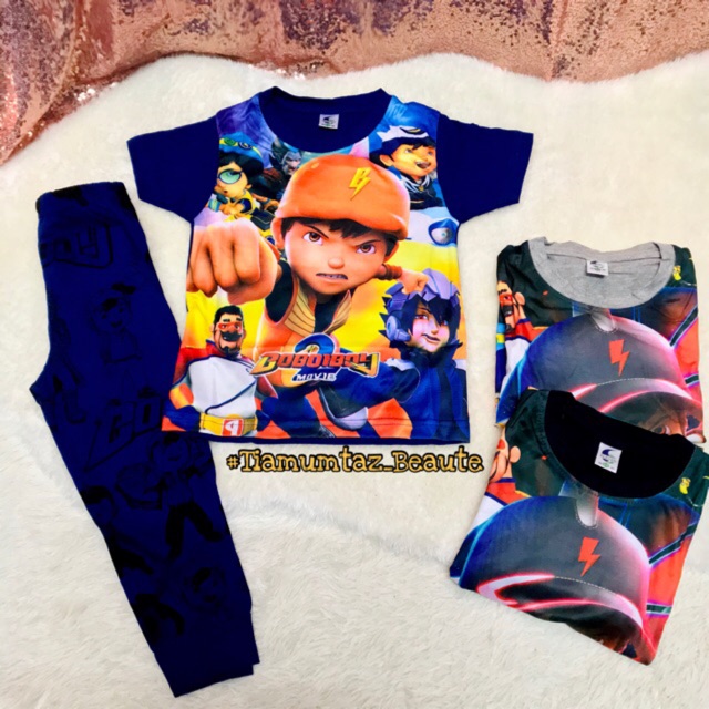 Boboiboy Galaxy Tshirt Cotton Kanak kanak Baju  Tidur  