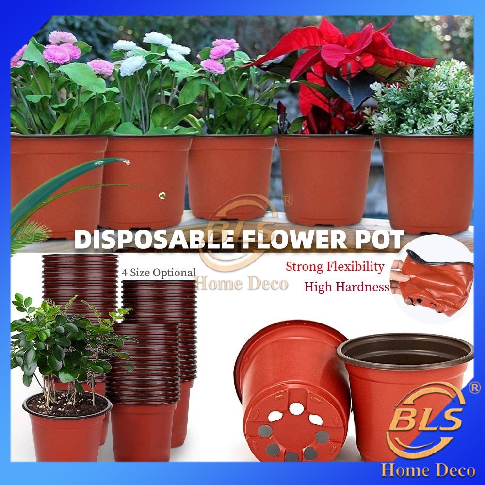 Disposable Ultra Thin Flower Pot Plant Nursery Pots Plastic Pots for Flower Seedling Plant Container Seed Starting Pot