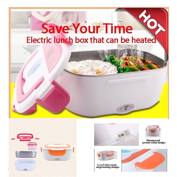 [READY STOK}1.5L Electric Heating Portable food warmer STAINLESS STEEL  lunch box Kotak makan tengahari termal 不绣钢加热保温饭盒