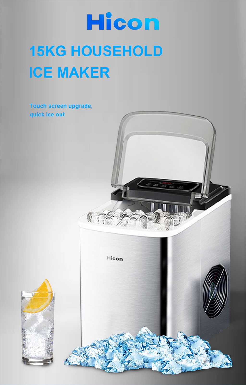 Hicon Ice Maker Machine 16A 16AL 16AT 26YB Small Commercial Mini Home