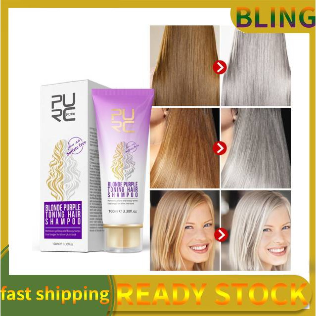 Blingbling Purc Blonde Purple Hair Shampoo Removes Yellow And