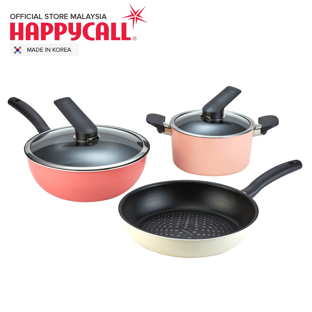 Happycall 5 Pcs Induction Ceramic Non Stick Die Cast Cheer Up Cookware ...