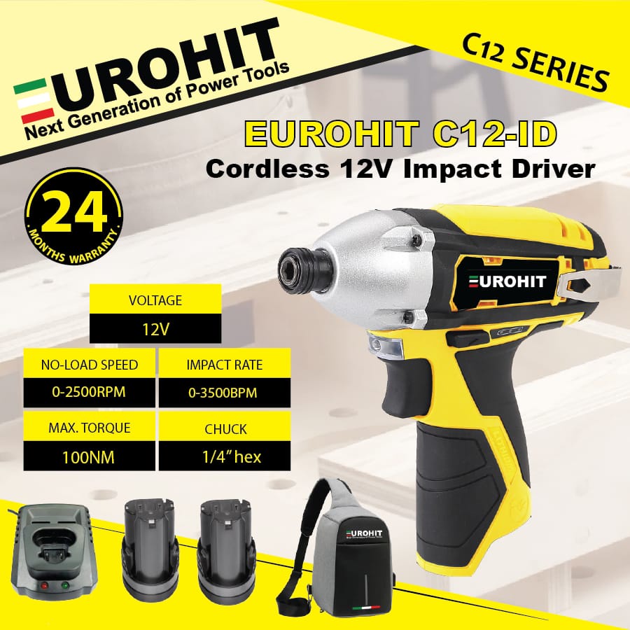 Eurohit 12V Cordless Impact Driver Screw Driver Hammer Drill Like