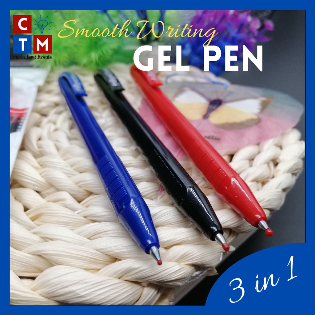 Gel Pen Trinok (3 in 1) 0.5mm Stationery for School Office C38002 ...