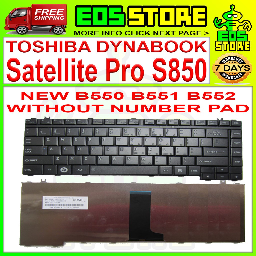 computer keyboard bluetooth keyboard Toshiba Dynabook Satellite Pro S850  S750 L21 220C/W B550 B551 B552 Notebook Laptop | Shopee Malaysia