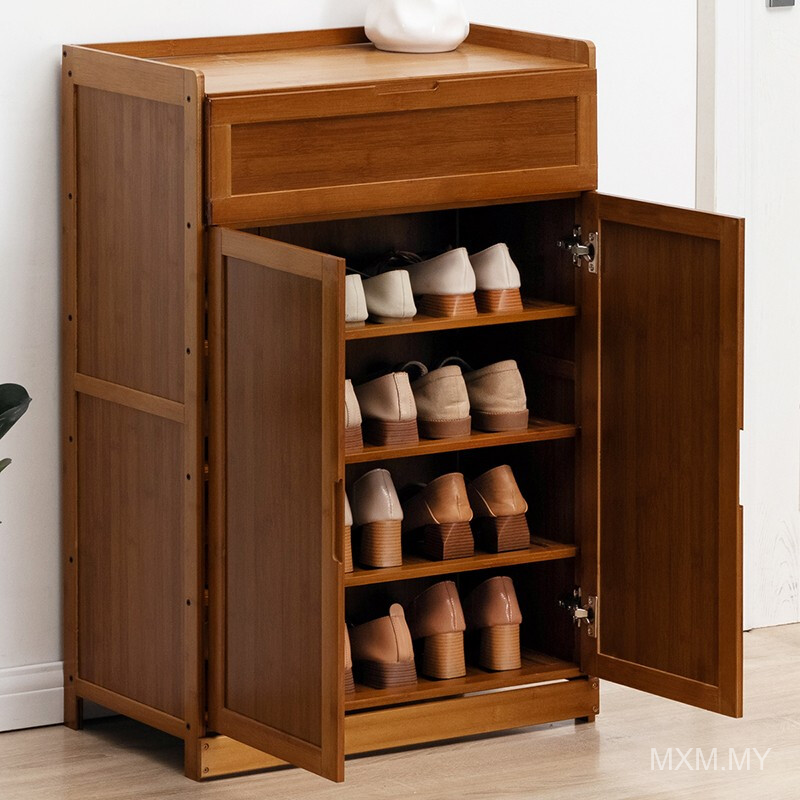 Mumar With Door Simple Multi Function Big Shoe Living Room Entrance Cabinet Multi Layer Wooden Nordic Small Shoe Rack Si Shopee Malaysia