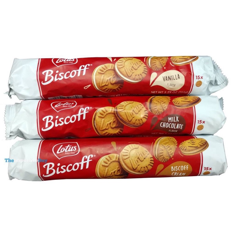 Lotus Biscoff Sandwich Biscuits Vanilla Milk Chocolate Filling Shopee