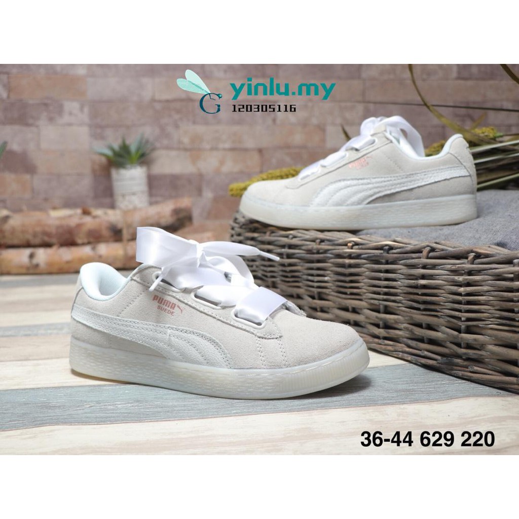 puma basket heart leather