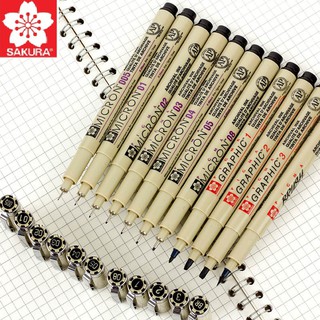 Authentic Sakura Pigma Micron Individual Drawing Pens Markers Pen Sketch Marker (SIZE-005/01/02/03/04/05/08/1/BR/PN)