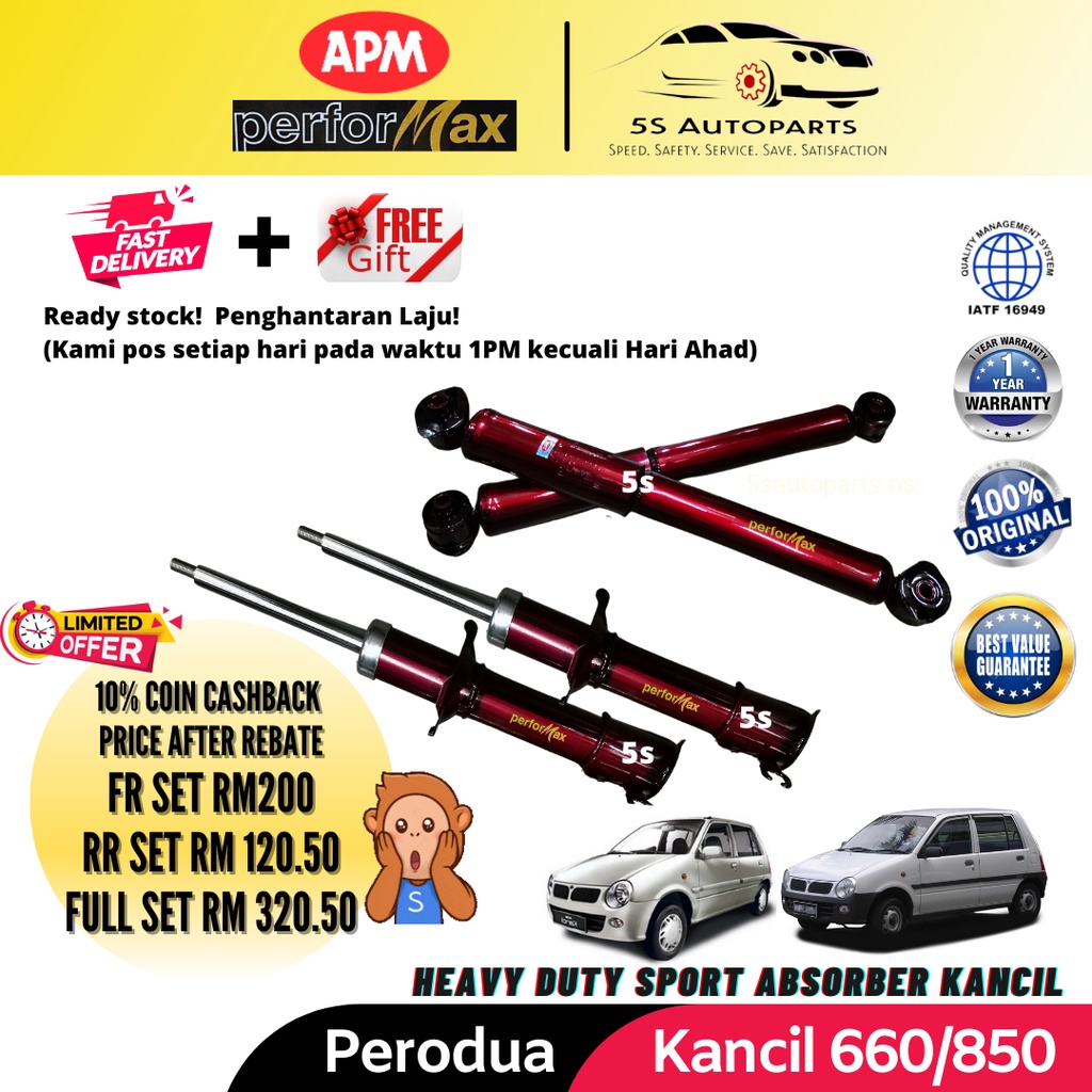 Buy Apm Performax Kancil 660 850 Heavy Duty Sport Absorber Set Front Rear Set Seetracker Malaysia