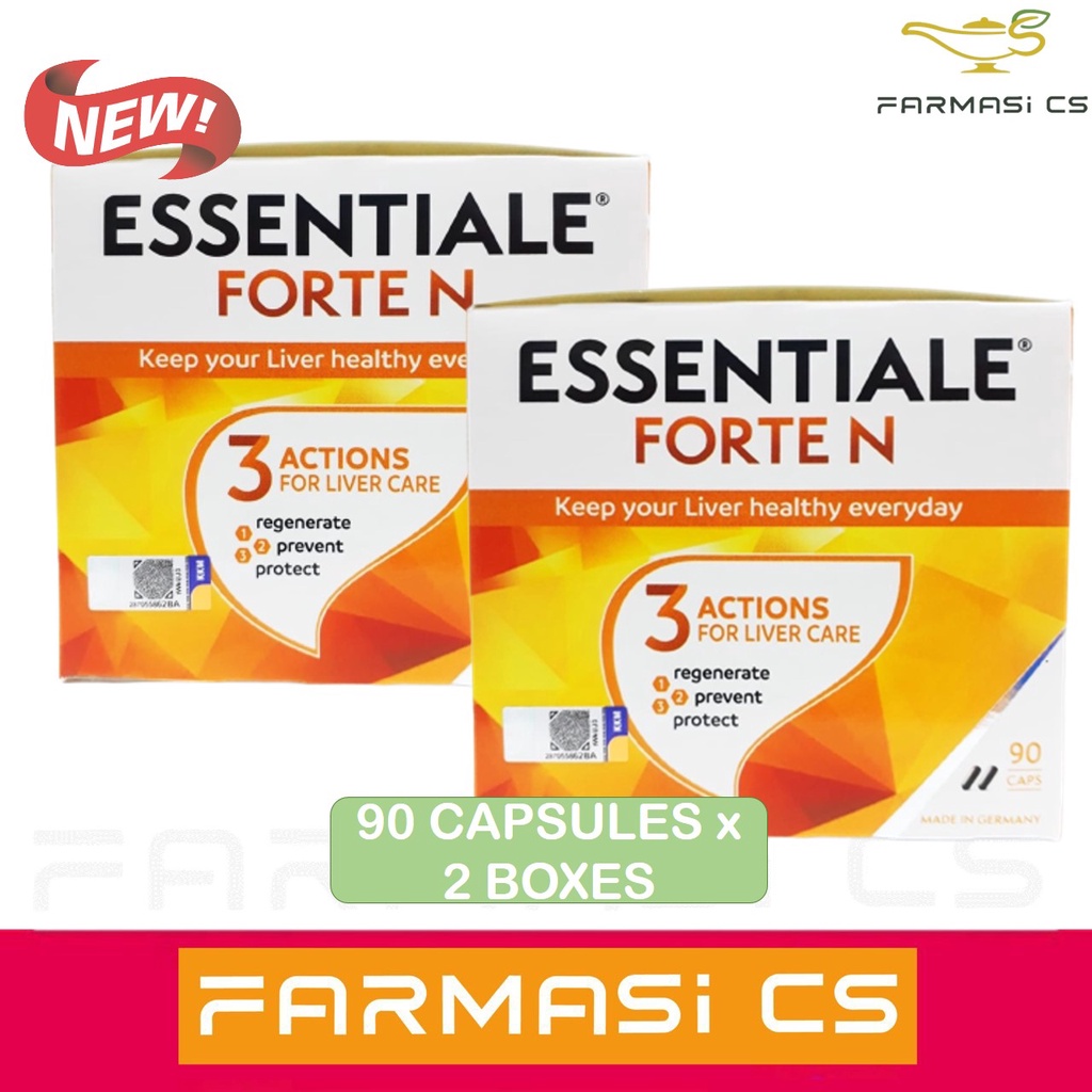 PROMO Essentiale Forte N 90 Capsules x 2 Boxes(TWIN) EXP:03/2025 [Vital Function of Liver,Phospholipids from Soya Beans]