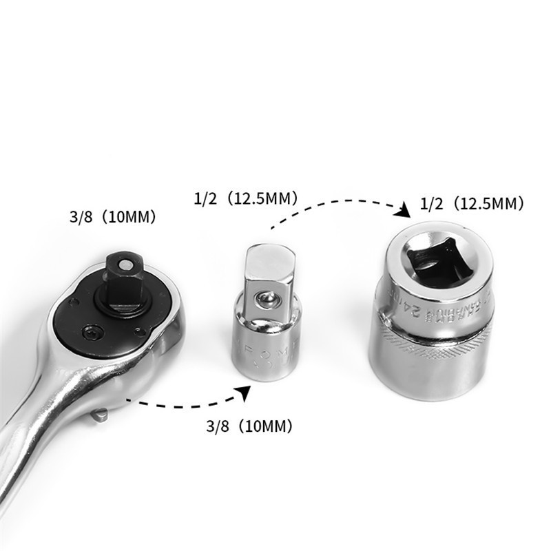 1pc Ratchet Wrench Socket Converter Head Sleeve Adapter 1 2 Big Fly To 3 8 Fly To 1 4 Stee Shopee Malaysia