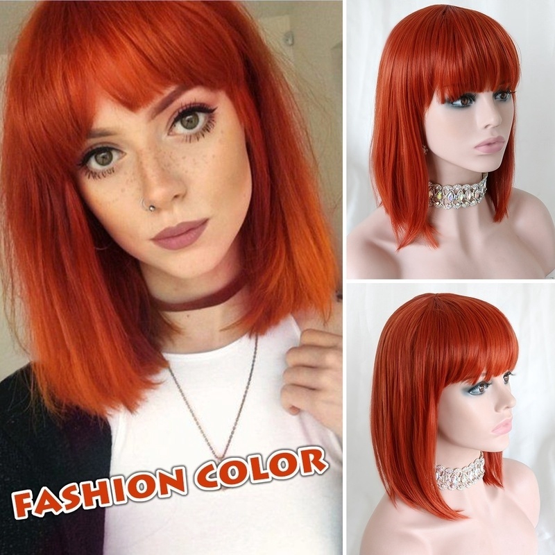 orange bob wig