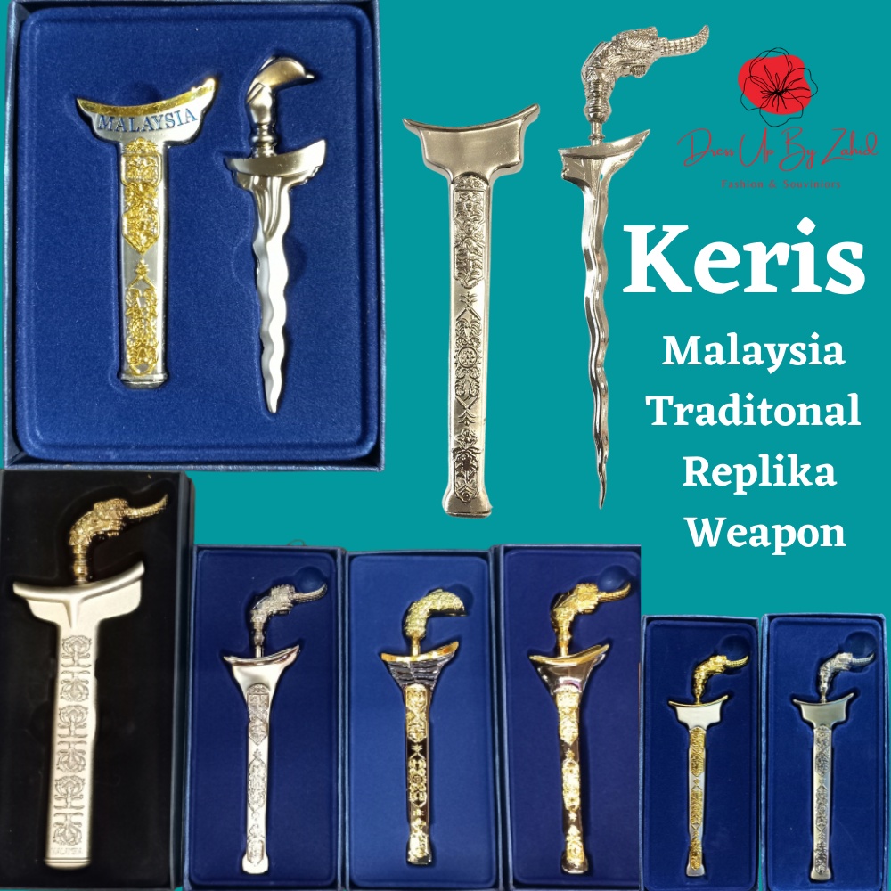 Keris Malaysia Traditonal Replika Weapon Tanah Melayu Gift Gold 