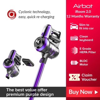Image of Airbot iRoom 2.0 19000Pa Cyclone Cordless Portable Vacuum Cleaner Handheld Handstick - Purple