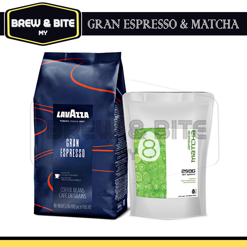 Lavazza GRAN ESPRESSO 1kg COFFEE BEAN FREE 250G THE LAB MATCHA POWDER
