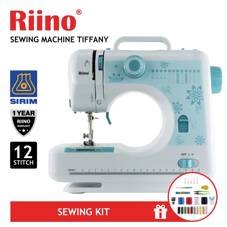 Riino Sewing Machine Tiffany Portable Handheld 12 Stitch Patterns Free