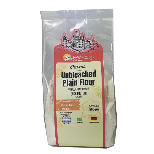 Health Paradise Organic Unbleached Plain Flour ( High Protein ) 500gm