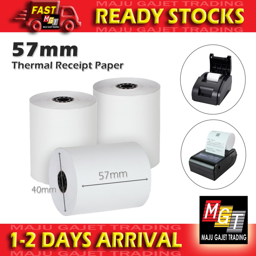 58mm Thermal Receipt Paper Roll Kertas Resit Mesin Printer For Cash Register 57mm Srs Topup Pos 7971
