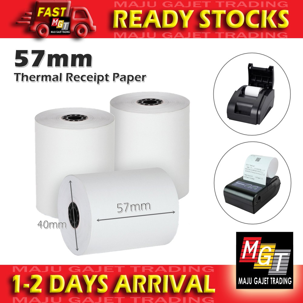 58mm Thermal Receipt Paper Roll Kertas Resit Mesin Printer ...