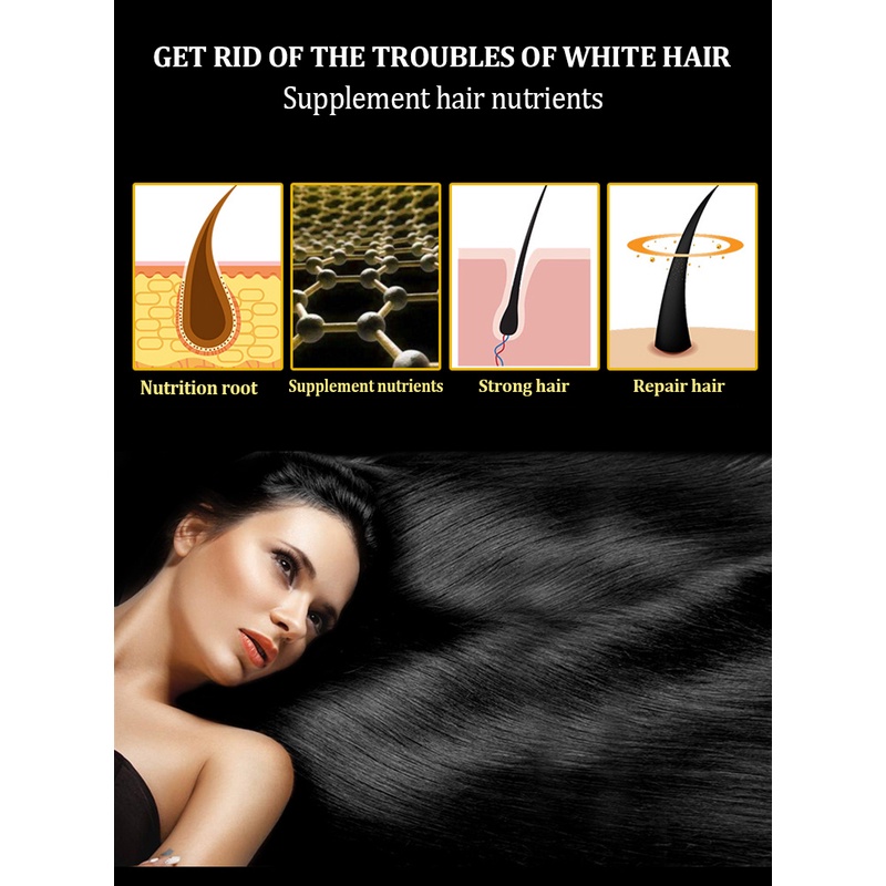 Herbal Natural Polygonum Multiflorum Shampoo Plant Grey Hair White Hair  Removal Turn Permanent Black Hair Care 300ml | Shopee Malaysia