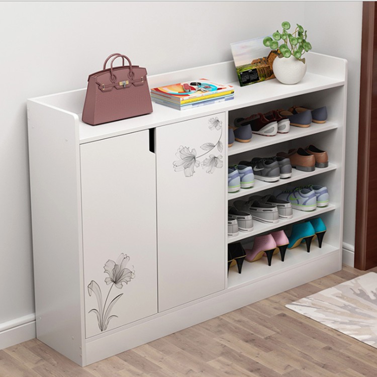 Premium 2 Door 8 Tiers Wooden Wood Shoes Storage Rack Shoe Cabinet