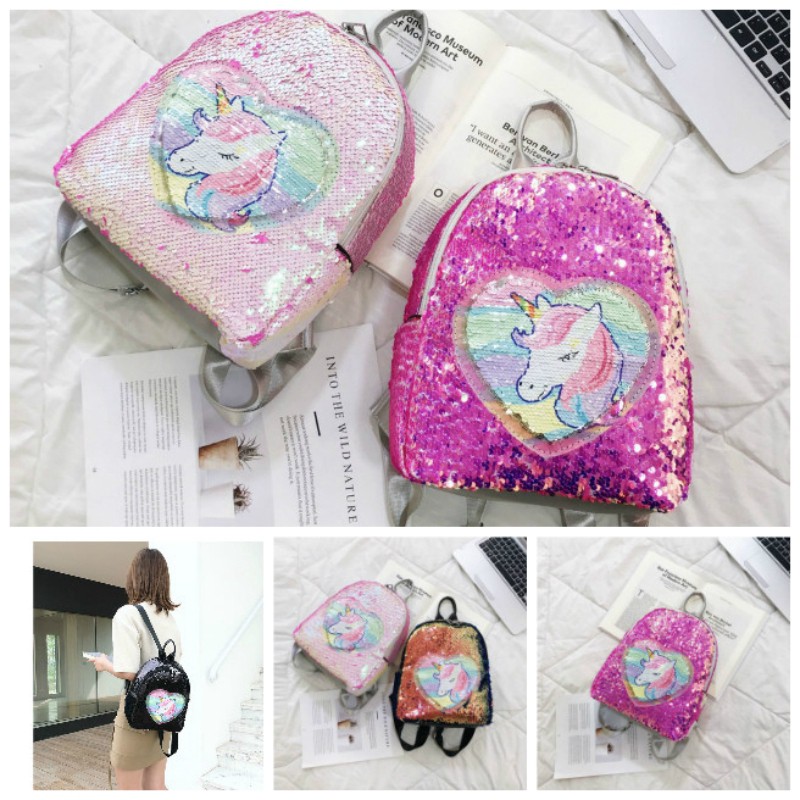 unicorn backpack sequin