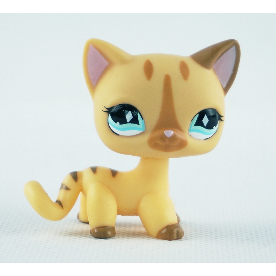 LPS short hair cat Littlest Pet Shop toys #228 bronw ears girls birthday present