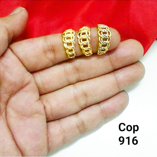 3 Design Cincin  Coco  Kecil Cop 916  Emas  Korea 24K Shopee 