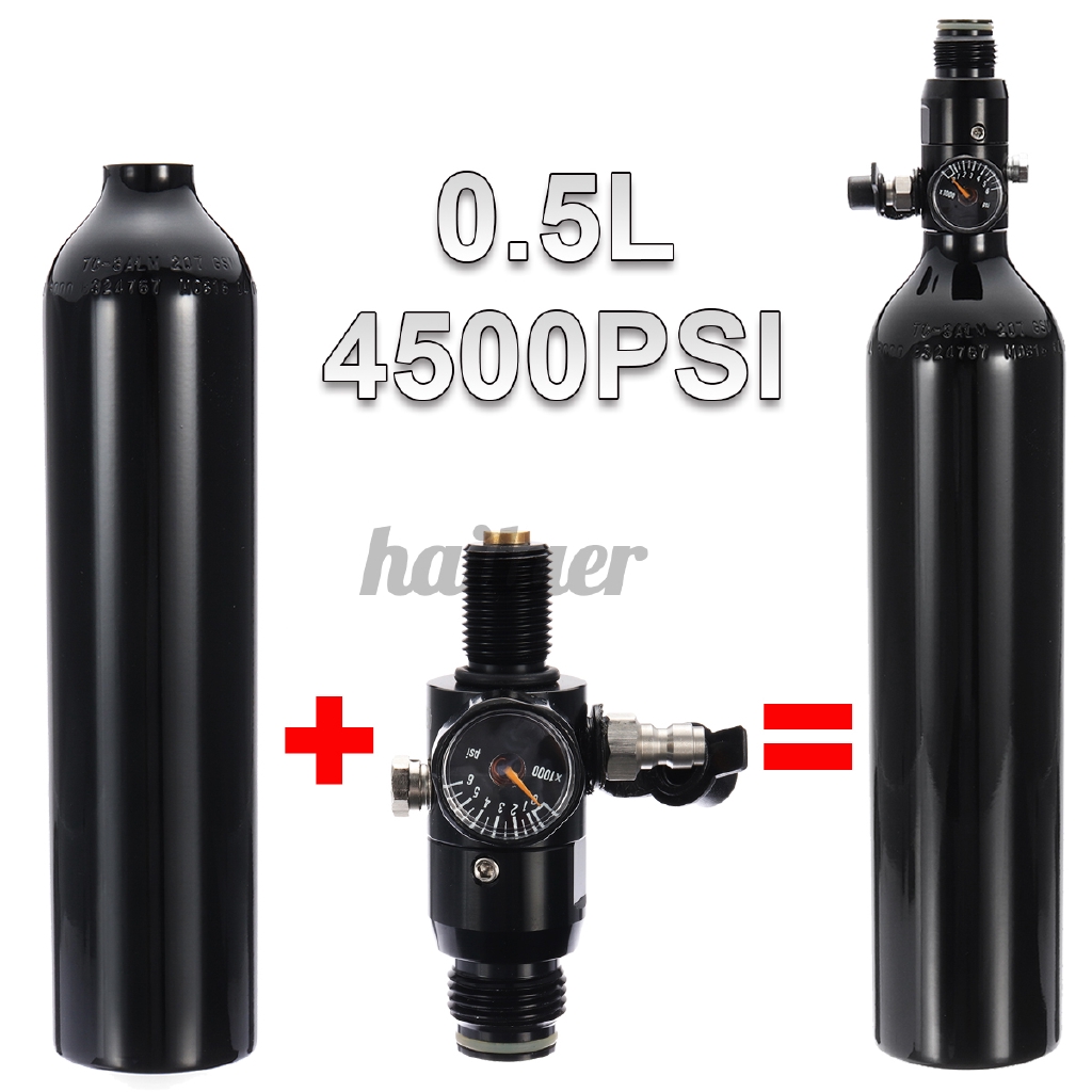 4500psi Paintball Tank 0.45L High Compressed Air Cyclinder w/ Bottle Regulator 