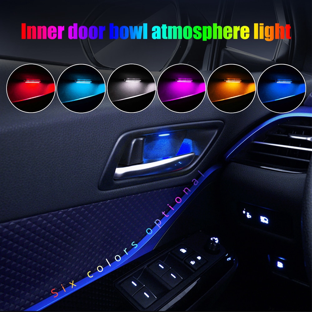 Atmosphere Lamp Lights Interior Auto Decorative Inner Door Bowl Wrists Ambient Light Car Door Armrest Lights