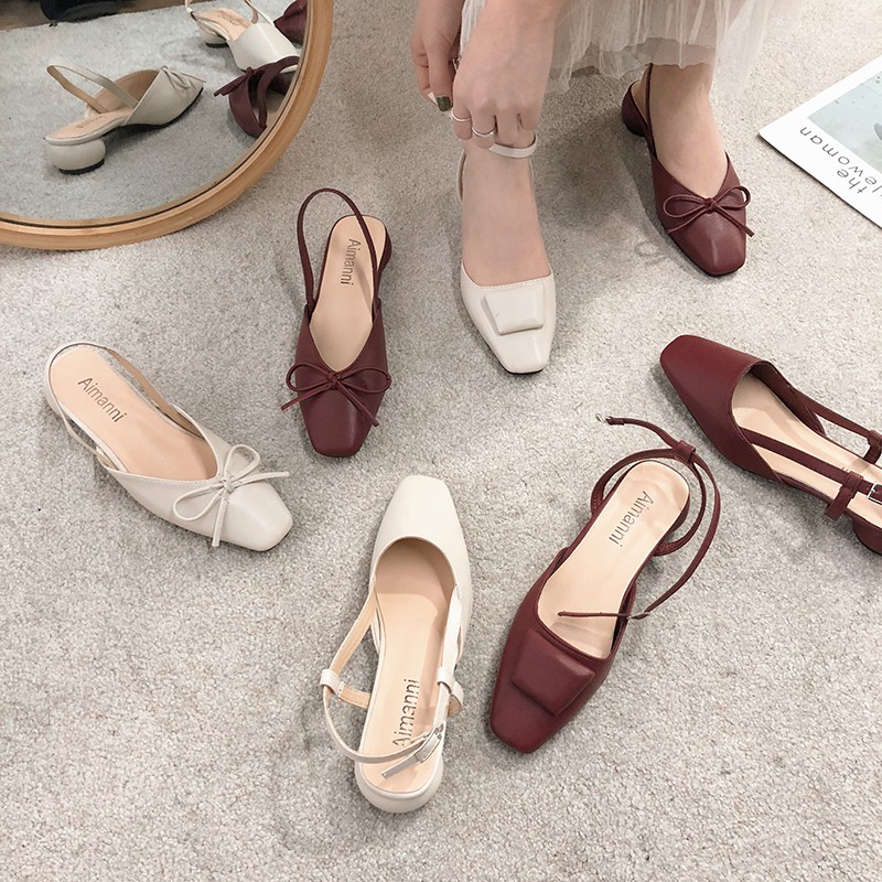 burgundy sandals mid heel
