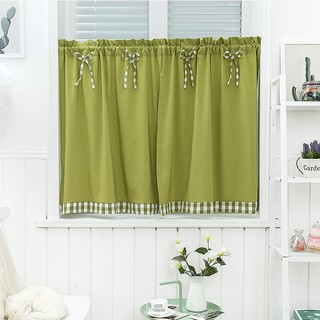 Bay Window Kitchen Short Curtain Grid Household Short Curtain
