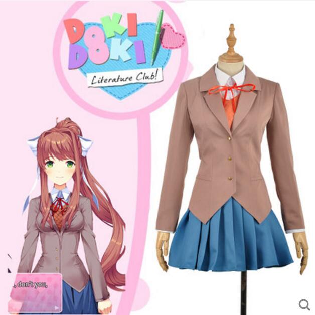 Sayori Yuri Natsuki Monika Cosplay Costume Doki Doki Literature Club Cosplay School Uniform Anime Halloween Costumes For Women Shopee Malaysia