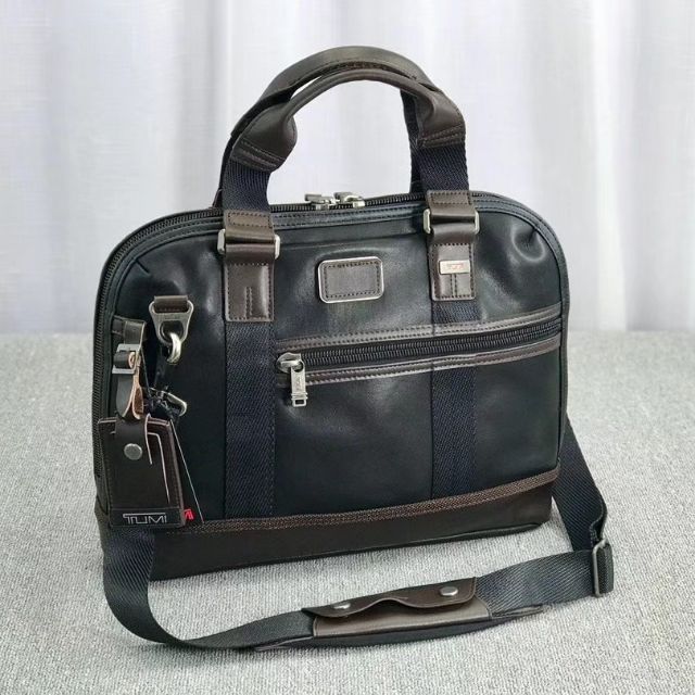 tumi briefcase leather