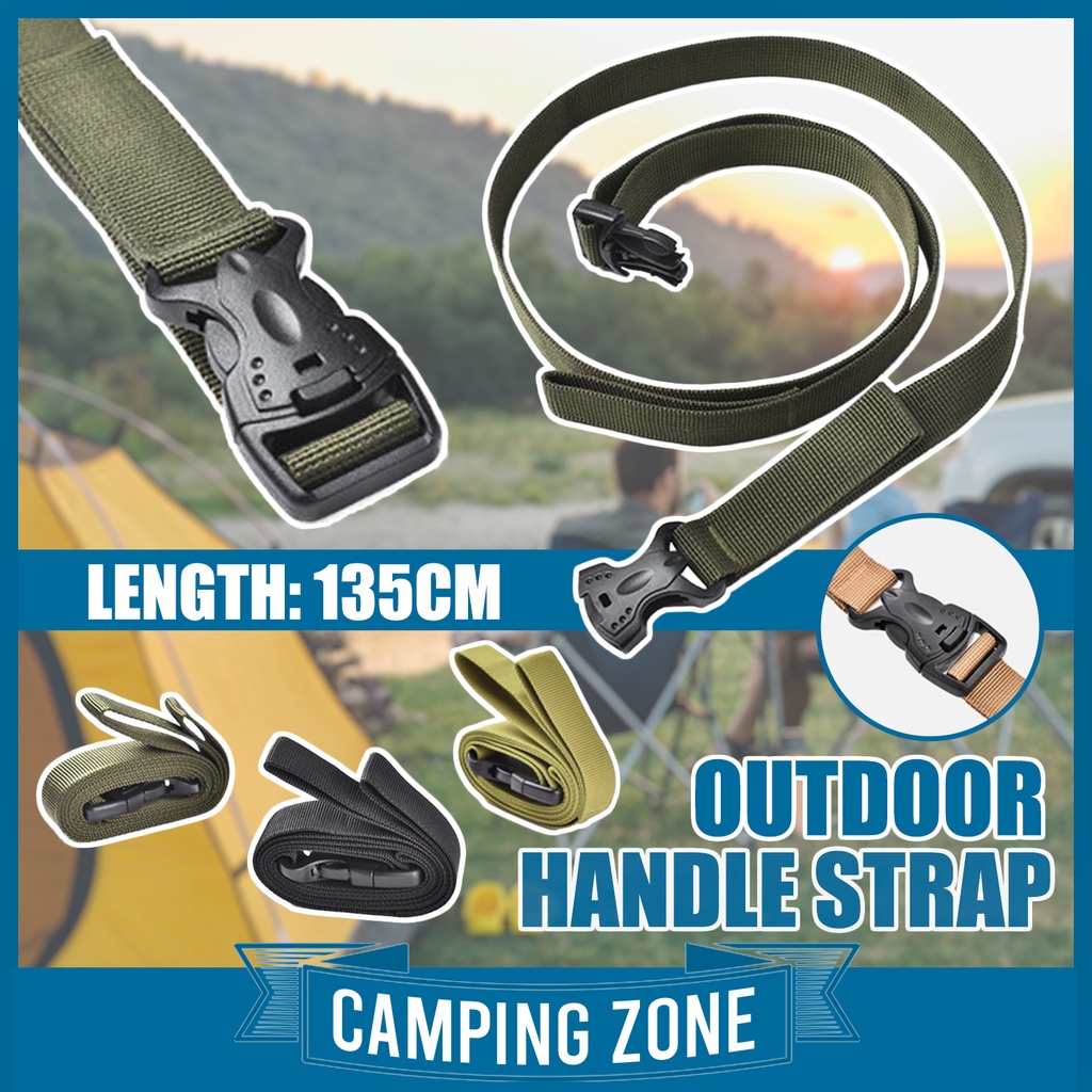 Adjustable Outdoor Camping Hiking Cargo Storage Fixing Belt Travel Tour Luggage Baggage Buckle Tied Tighten Strap 提手绑带