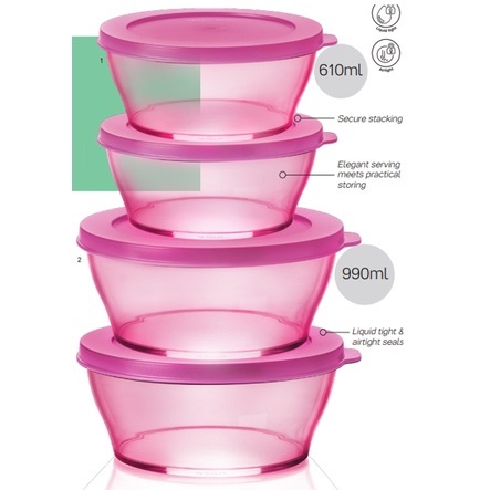 Tupperware Clear Bowl Gift Set (4pcs) | Shopee Malaysia