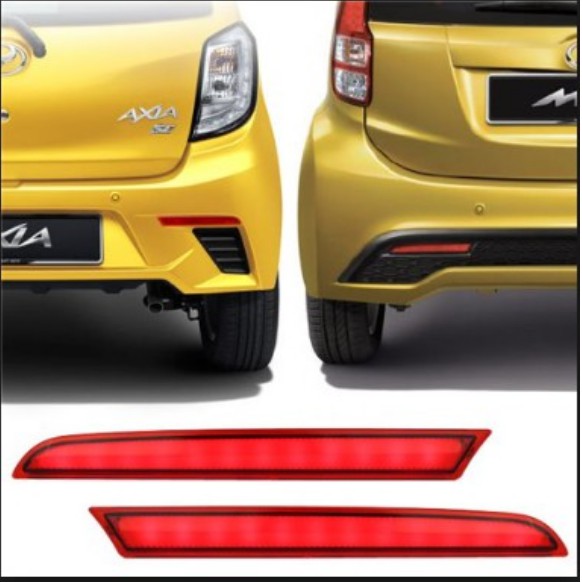 Perodua axia / myvi icon 1.3 rear bumper reflector (LED)(RED / SMOKE ...
