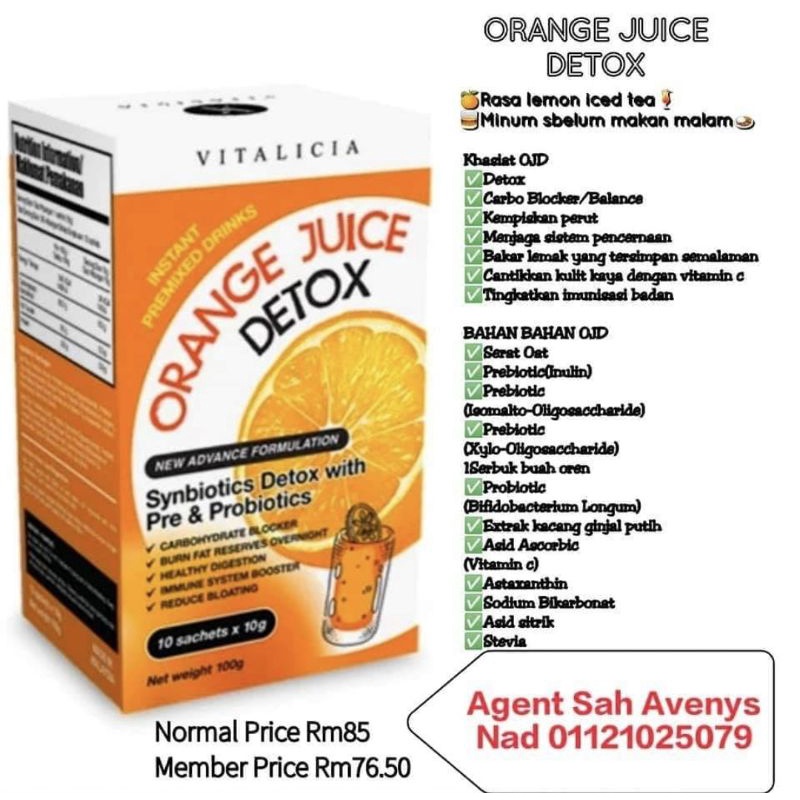 Avenys detox orange juice Set Kecilkan