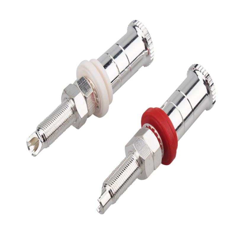 2Pcs Speaker Cable Accessory Binding Post Silver Plated Ternminal Banana Plug Socket Audio Adapter