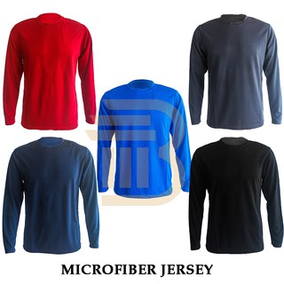 (HARGA BORONG) Baju Plain Microfibre Lengan Panjang Jersey T-Shirt Lelaki /Men Microfibre Plain T-Shirt Long Sleeve  MTU
