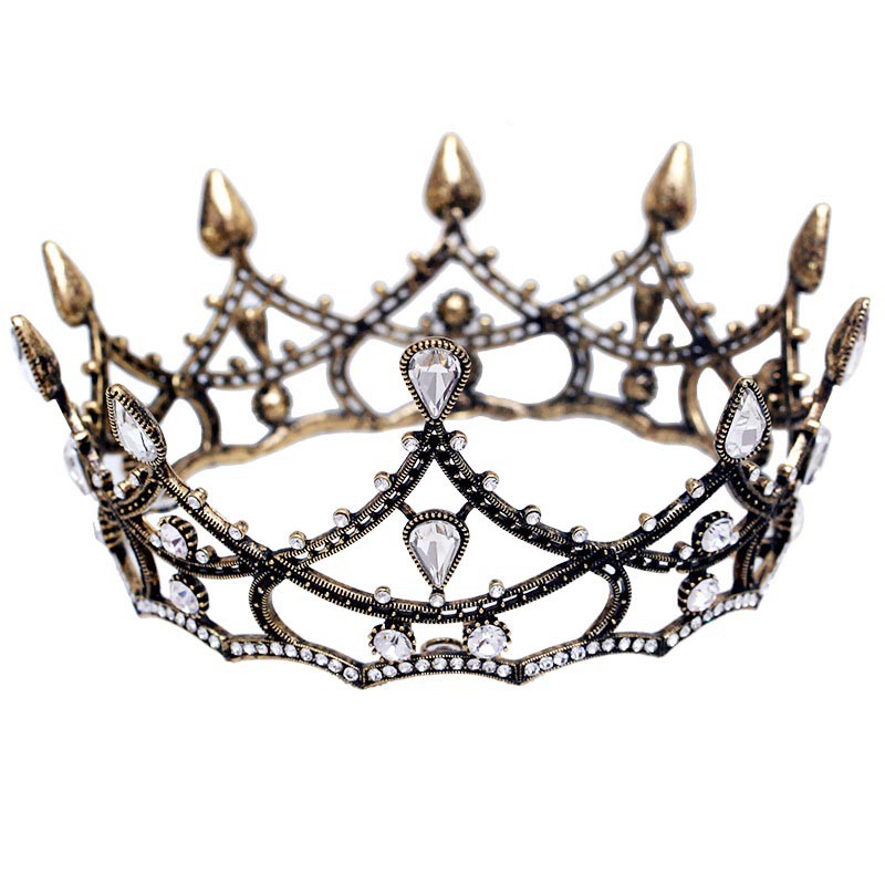 Vintage Black Wedding Tiaras Pageant Crystal Crown Bridal Hair